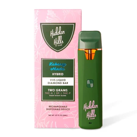 Hidden Hills Nigh Night Blend Zaberry Nerdz THC-A + D9 + THC-P Disposable (2grams)